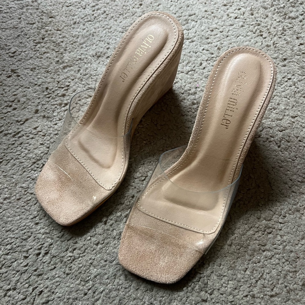 Olivia Miller clear wedges